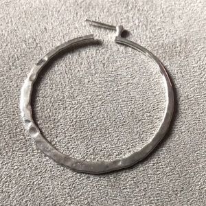 Silpada P1287 SINGLE REPLACEMENT .925 Sterling Silver HAMMERED Hoop Earrings